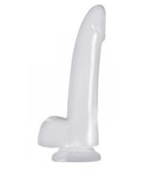 Прозрачный фаллоимитатор на присоске Jelly Rancher 5 Smooth Rider Dong - 15 см. в интернет магазине Куан Интим г. Йошкар-Ола