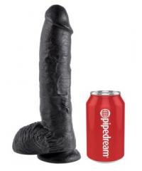 Реалистичный чёрный фаллоимитатор-гигант 10 Cock with Balls - 25,4 см. в интернет магазине Куан Интим г. Йошкар-Ола