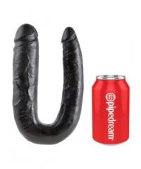 Черный двусторонний фаллоимитатор U-Shaped Large Double Trouble - 44,4 см. в интернет магазине Куан Интим г. Йошкар-Ола