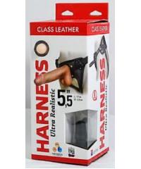 Насадка-фаллоимитатор на кожаных трусиках Harness Ultra Realistic 5,5 - 17 см. в интернет магазине Куан Интим г. Йошкар-Ола