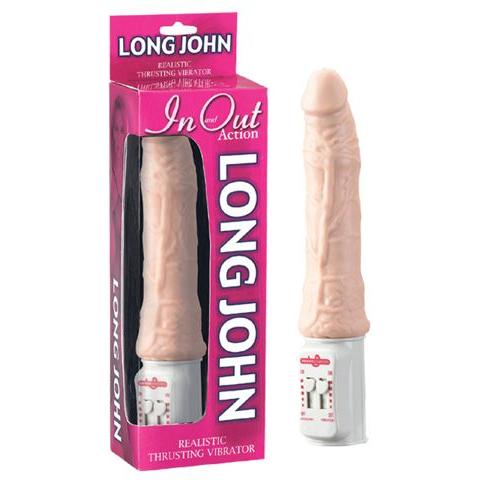 Вибратор возвратно - поступательный  "Long John Flesh"  18см