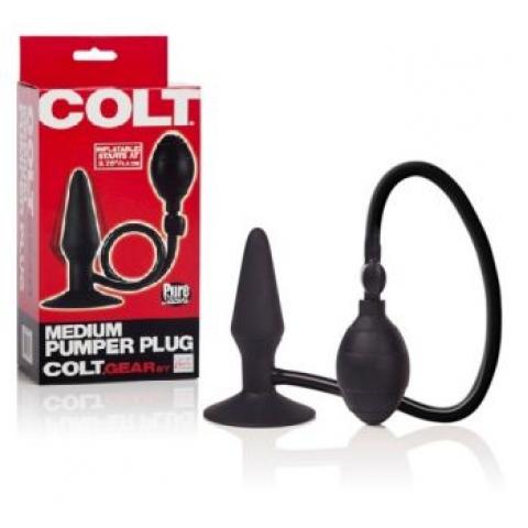  купить анальная пробка-расширитель colt medium pumper plug из силикона черная 