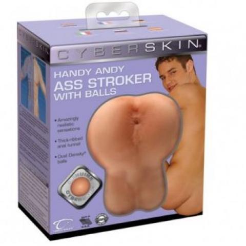  купить реалистичный мастурбатор-попка с мошонкой handy andy ass stroker with balls