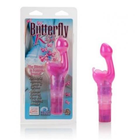  купить вибромассажер butterfly kiss розовый