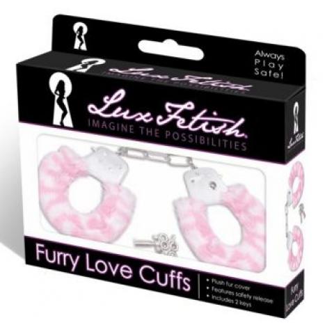  купить розовые леопардовые наручники с мехом lux fetish