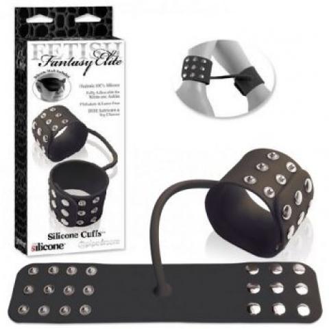  купить фиксаторы силиконовые silicone cuffs для рук или ног черные pd4570-23