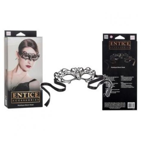  купить маска черная с имитацией кристаллов  entice mystique mask