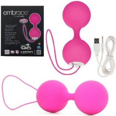  купить вагинальные вибро-шарики перезаряжаемые embrace love balls силиконовые розовые se-4604-05