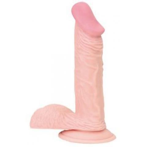 Телесный фаллоимитатор на присоске NATURAL SEDUCER 6 FLESH DONG - 15,2 см.