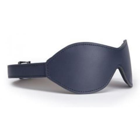  купить тёмно-синяя кожаная маска на глаза darker limited collection blindfold