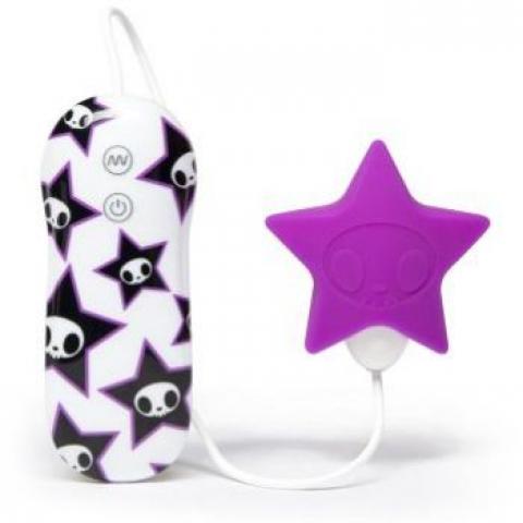 Фиолетовый клиторальный стимулятор-звезда SILICONE PINK STAR CLITORAL VIBRATOR