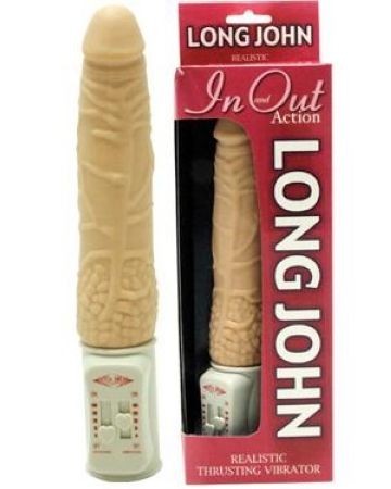Вибратор возвратно - поступательный  "Long John Flesh"  18см 