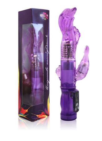  купить вибратор многофункциональный butterfly с ротацией 23х3.8 см