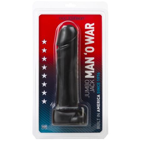 Чёрный дилдо Jumbo Jack MAN O WAR - 25 см. 