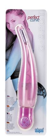 Розовый вибромассажёр PERFECT CURVE - 16 см. 