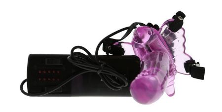  заказать c доставкой стимулятор клитора на ремне с вибропробкой g-spot butterfly massager strap on