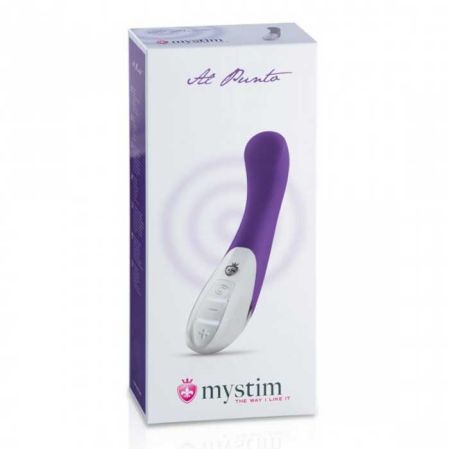  купить фиолетовый вибратор mystim al punto - 25 см.