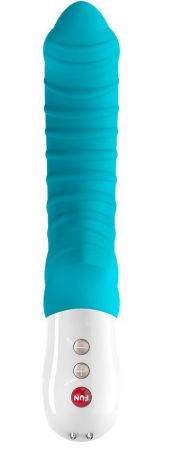 Бирюзовый перезаряжаемый вибратор Tiger G5 - 21,7 см. 