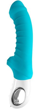 Бирюзовый перезаряжаемый вибратор Tiger G5 - 21,7 см. 