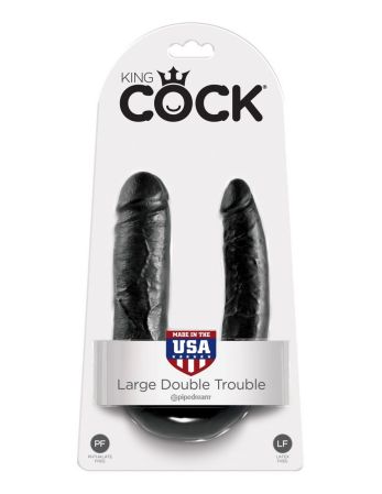  заказать c доставкой черный двусторонний фаллоимитатор u-shaped large double trouble - 44