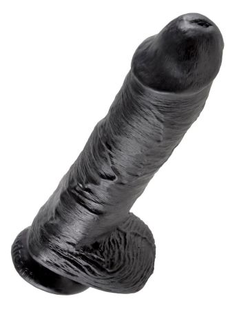  купить реалистичный чёрный фаллоимитатор-гигант 10 cock with balls - 25