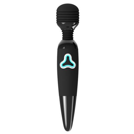 Чёрный вибромассажер Flirtatious Wand - 25 см. 