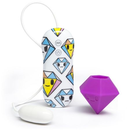 Фиолетовый клиторальный стимулятор-бриллиант SILICONE PURPLE DIAMOND CLITORAL VIBRATOR 