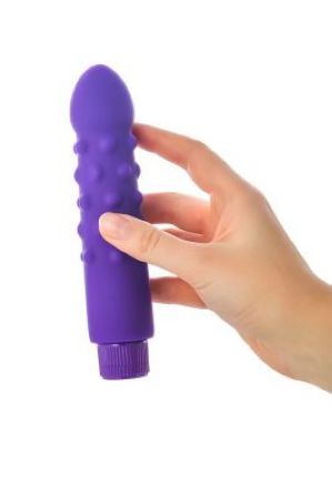  фиолетовый вибратор с шишечками - 17 см. наложенным платежом
