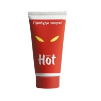 Гель-смазка возбуждающая HOT пробуди зверя с женьшенем,50 мл. 