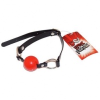 Силиконовый красный кляп-шарик на ремне RED BALLGAG  