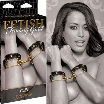 Наручники Fetish Fantasy Gold Cuffs черные с золотом 
