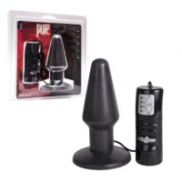 Анальная пробка большая PURE BUTT PLUG - LARGE с вибрацией чёрная gp-15-06-23-bcd 