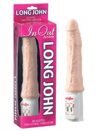 Вибратор возвратно - поступательный  "Long John Flesh"  18см 