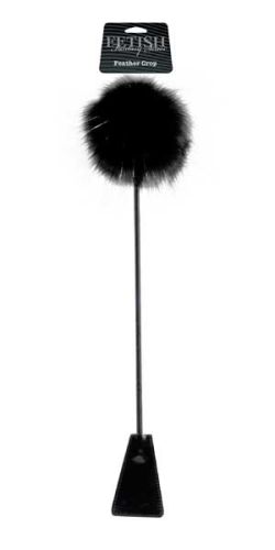Черный стек Feather Crop с пуховкой на конце