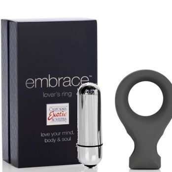 Виброкольцо EMBRACE LOVERS RING серое se-4615-25