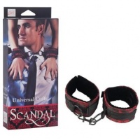 Наручники Scandal Universal Cuffs атласные с цепью черно-красные se-2712-15-3 