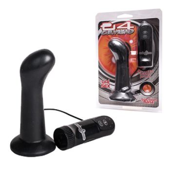 Анальный стимулятор E4 CURVE HEAD - BLACK с вибрацией чёрный gp-15-101-23bcd