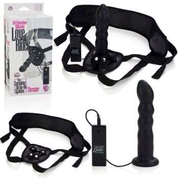 Страпон унисекс Love Rider Thruster : трусики и фаллоимитатор с вибрацией черный