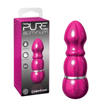 Вибромассажер PURE ALUMINIUM - PINK SMALL рельефный розовый pd4951-11