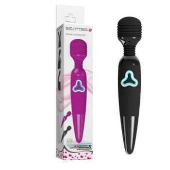 Чёрный вибромассажер Flirtatious Wand - 25 см.