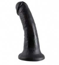 Чёрный фаллоимитатор с присоской 6 Cock - 15,2 см. 