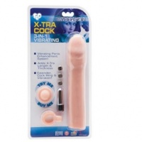 Насадка-удлинитель с вибрацией и эрекционное кольцо 3-in-1 Vibrating X-tra Cock ts1006022 