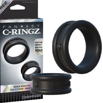 Набор из 2-х эрекционных колец Max-Width Silicone Rings черный