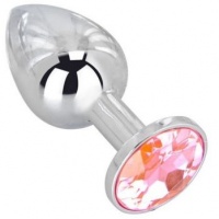 Мини-плаг из стали с кристаллом PINK BUBBLE GUM  