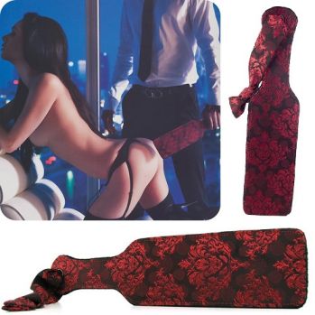 Шлепалка Scandal Paddle в атласе черно-красная se-2712-25-3