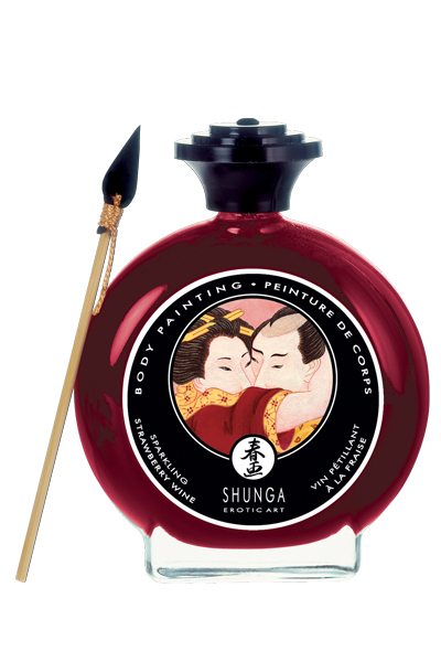 Декоративная крем краска для тела Shunga шампанское и клубника