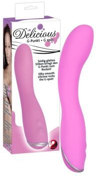Розовый G-вибростимулятор Silicone Vibe - 20 см. 