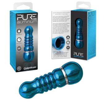 Вибромассажер PURE ALUMINIUM - BLUE SMALL рельефный голубой pd4953-14