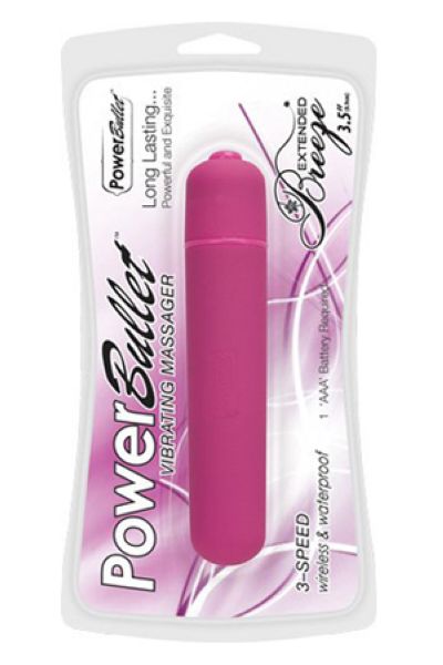 Вибро-пуля PowerBullet Breeze Extended 3,5 Fuschia малиновый