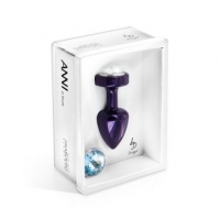 Анальный плаг Anni Magnet T2 Purple Cristalblue с 2-мя заменяемыми кристаллами 